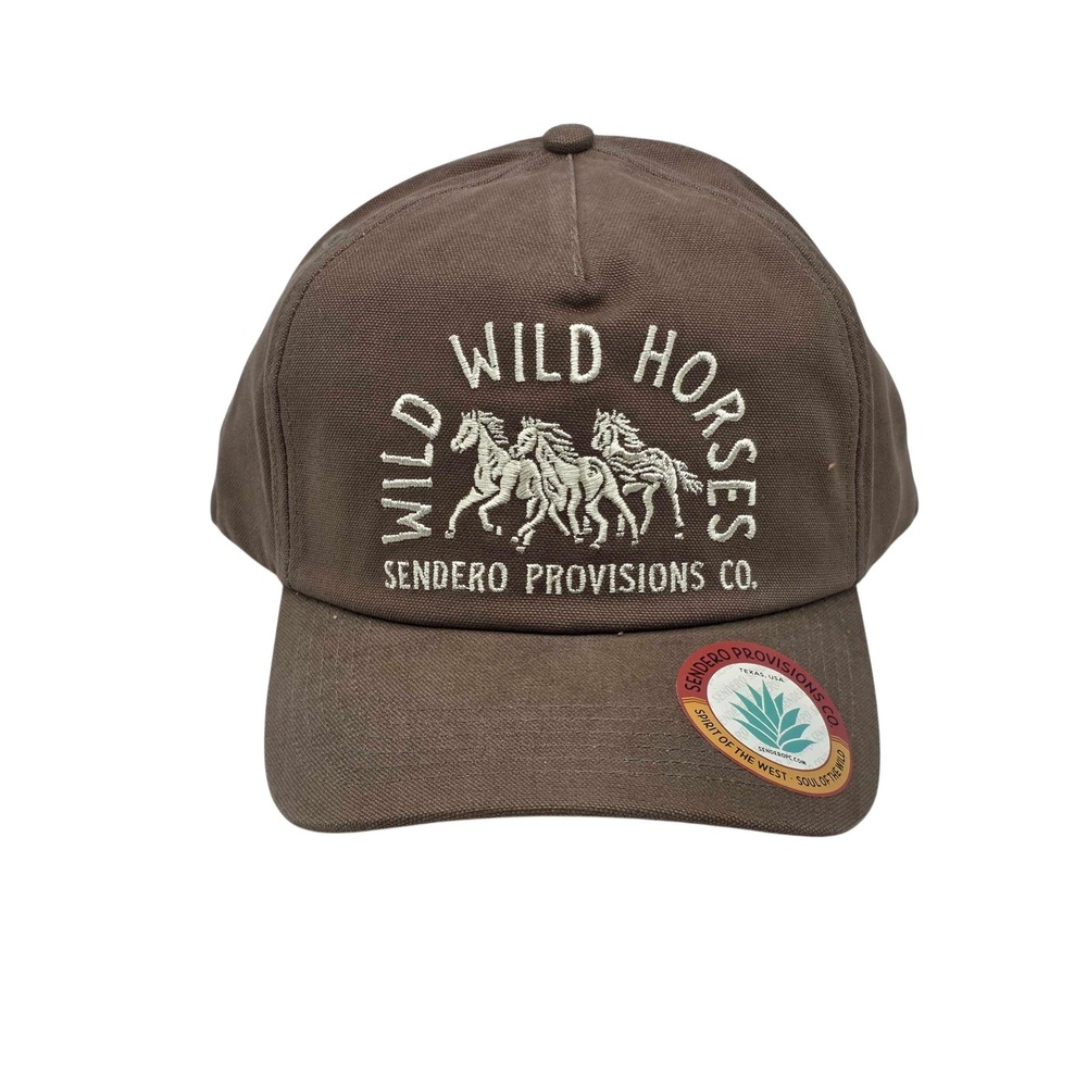 Sendero Provisions Co Wild Wild Horses Snapback Hat Cap Brown Adjustable NEW